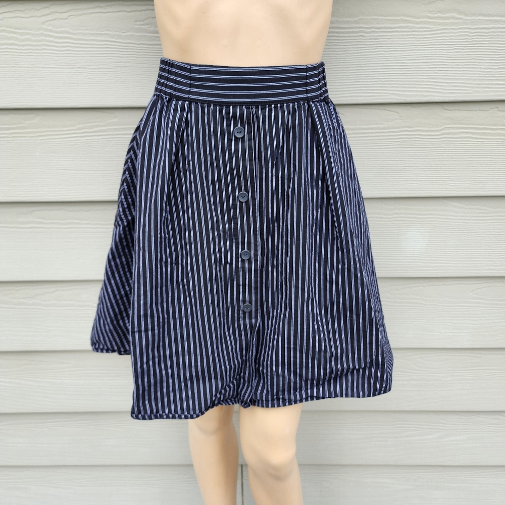 PHILOSOPHY | Black Skirt with White Stripes